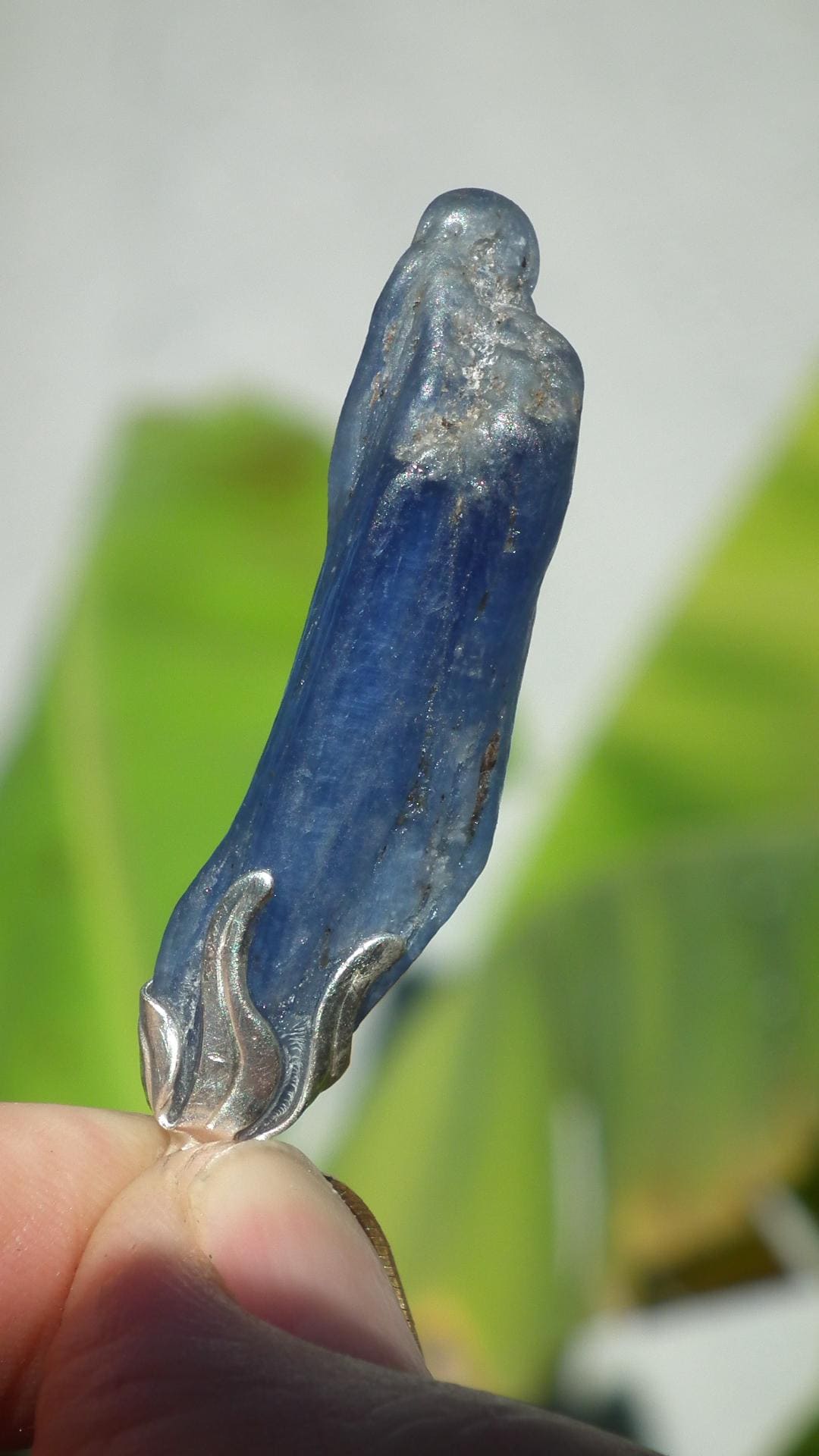 blue kyanite necklace / Polished Blue Kyanite