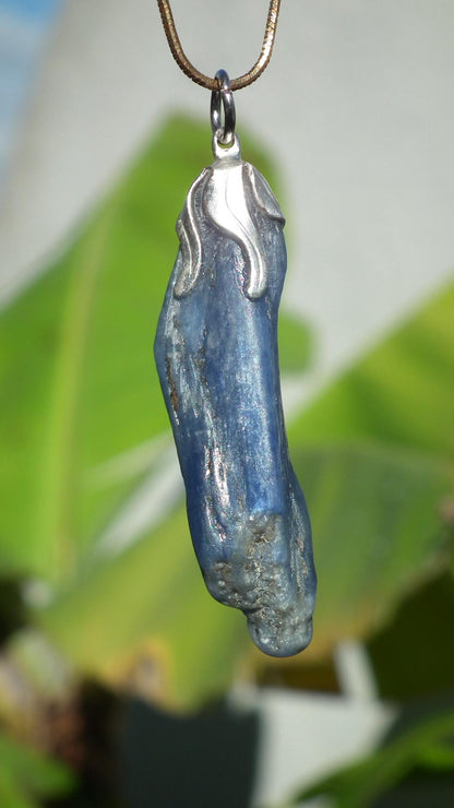 blue kyanite necklace / Polished Blue Kyanite