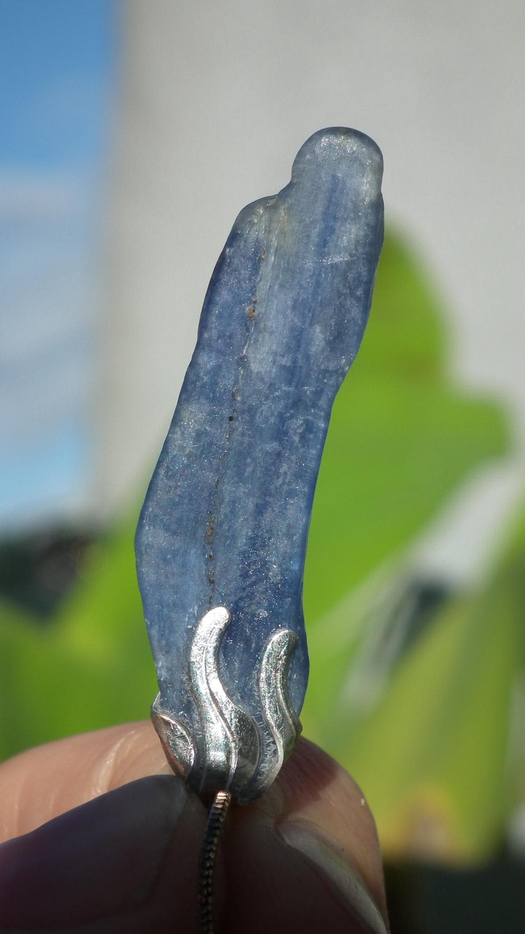 blue kyanite necklace / Polished Blue Kyanite