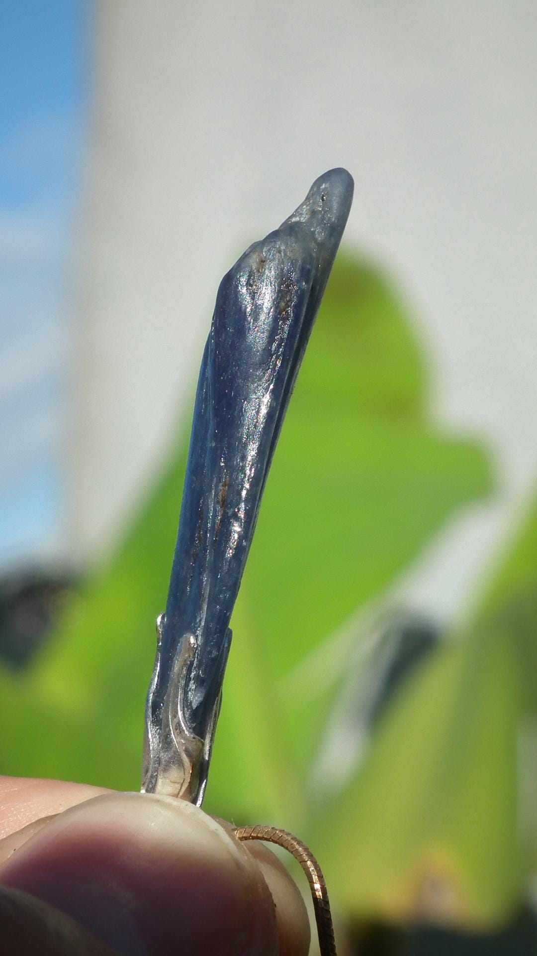 blue kyanite necklace / Polished Blue Kyanite