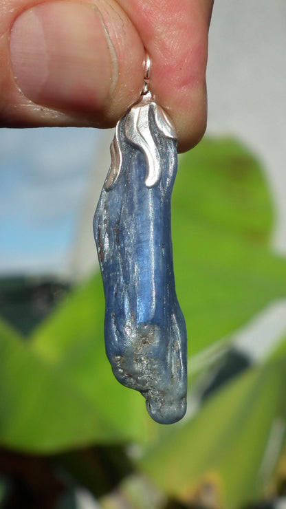 blue kyanite necklace / Polished Blue Kyanite