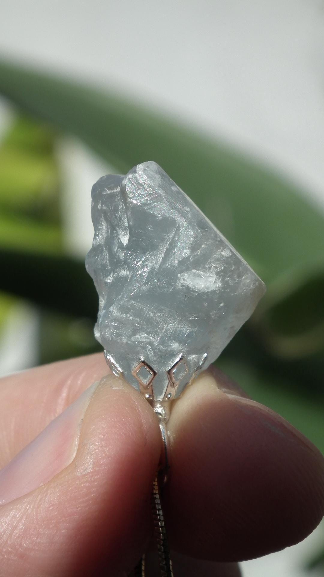 Celestite necklace / Celestite crystal / Blue celestite