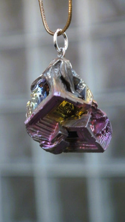 Bismuth crystal pendant