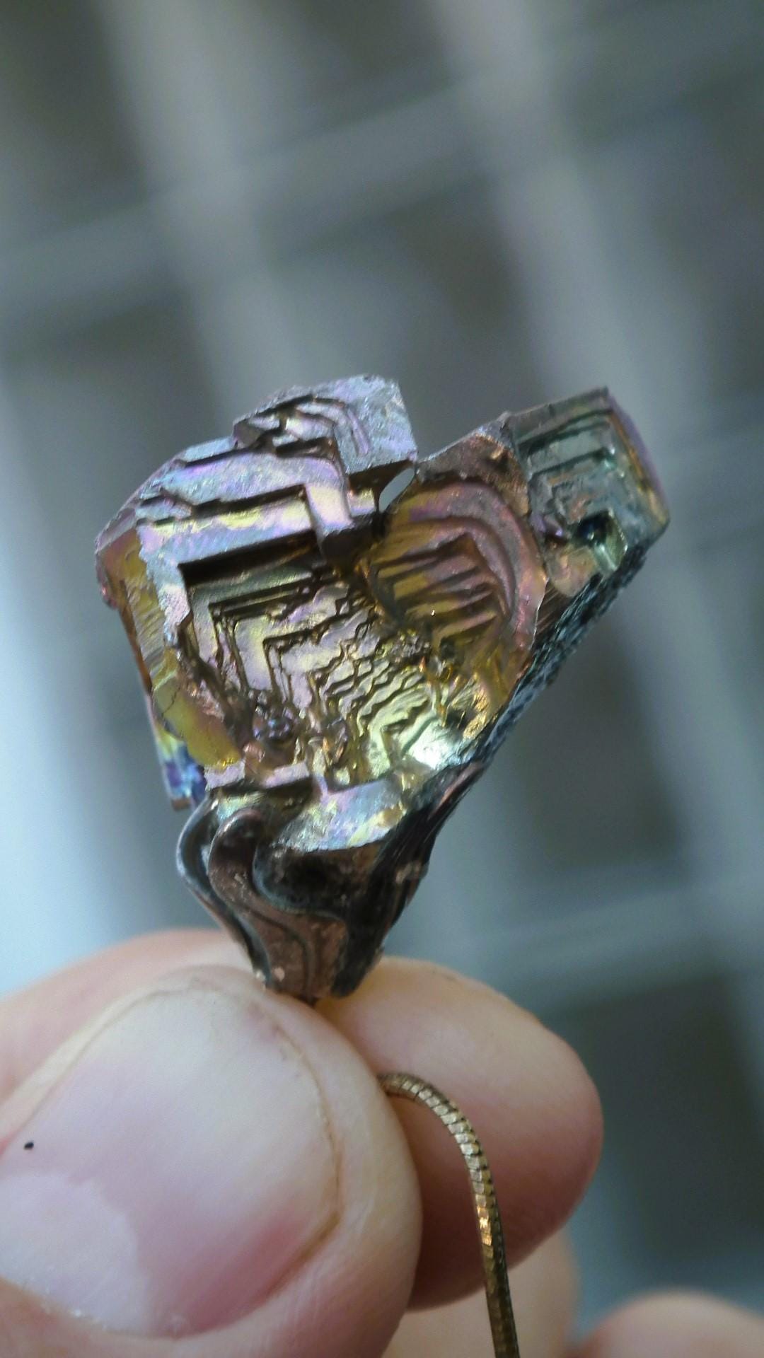 Bismuth crystal pendant