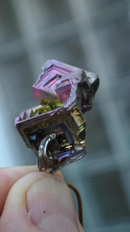 Bismuth crystal pendant