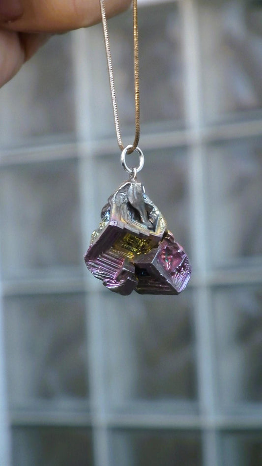 Bismuth crystal pendant