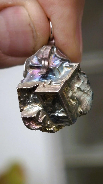 Bismuth crystal pendant