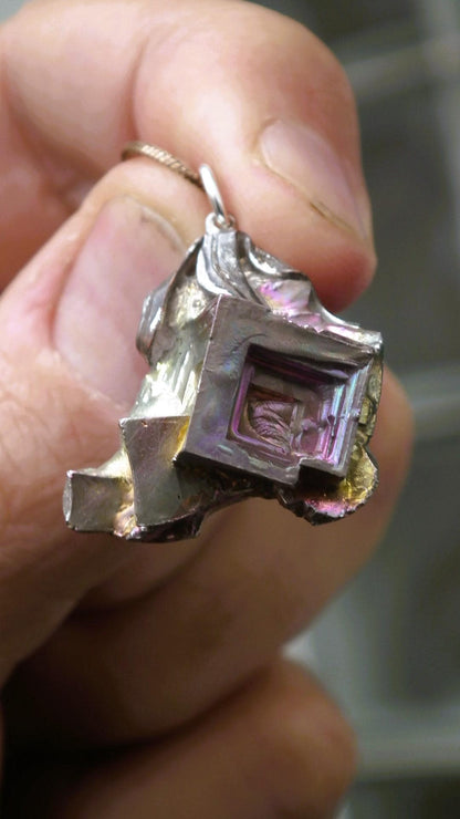 Bismuth necklace / Bismuth crystal / Bismuth jewelry