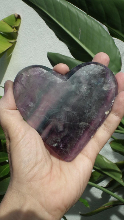 Rainbow Fluorite Heart