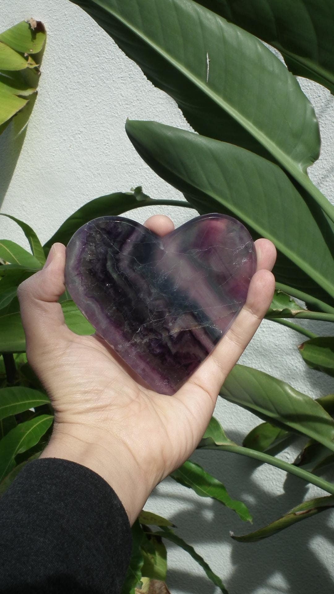 Rainbow Fluorite Heart