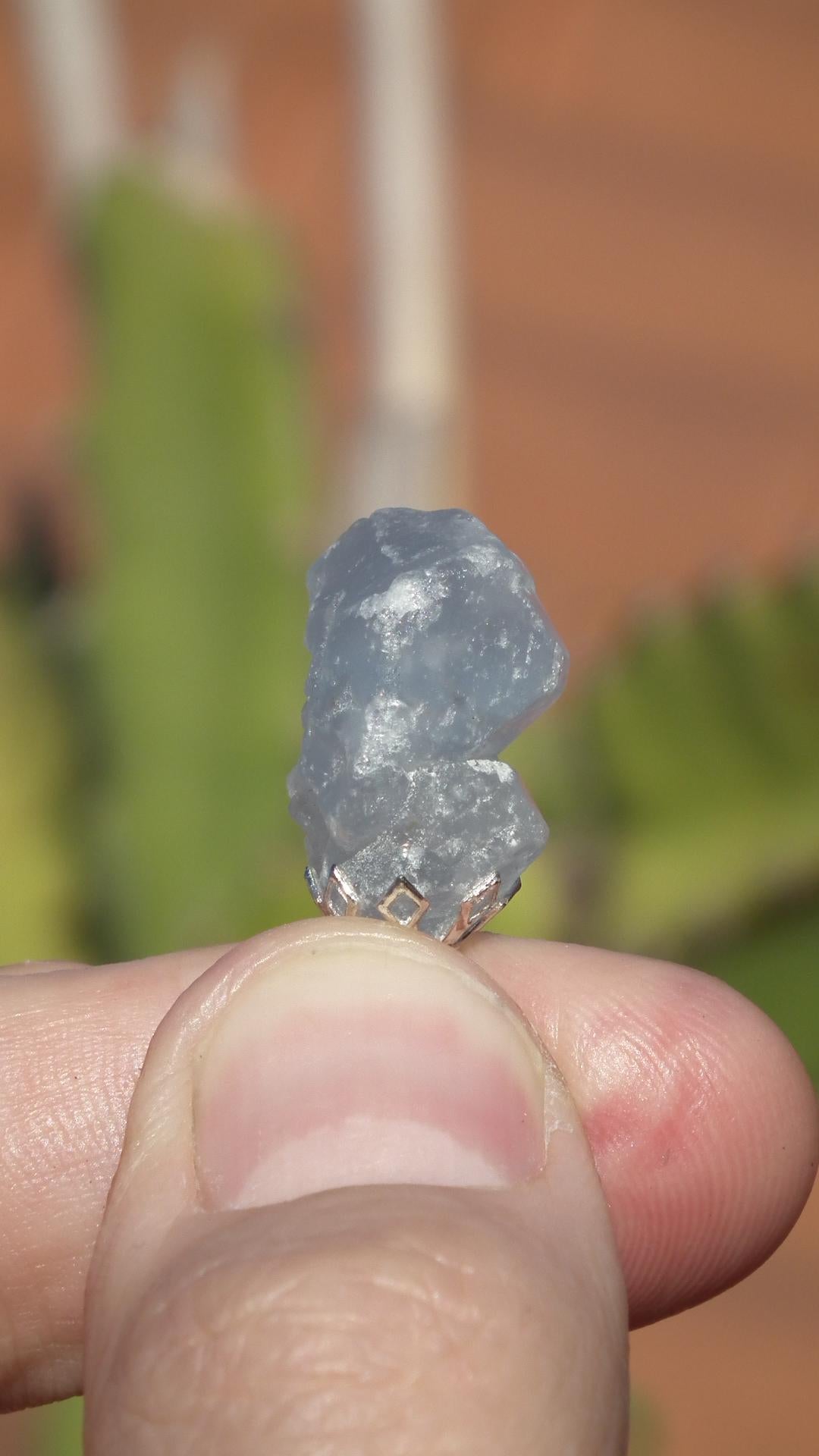 Celestite necklace / Celestite crystal / Blue celestite