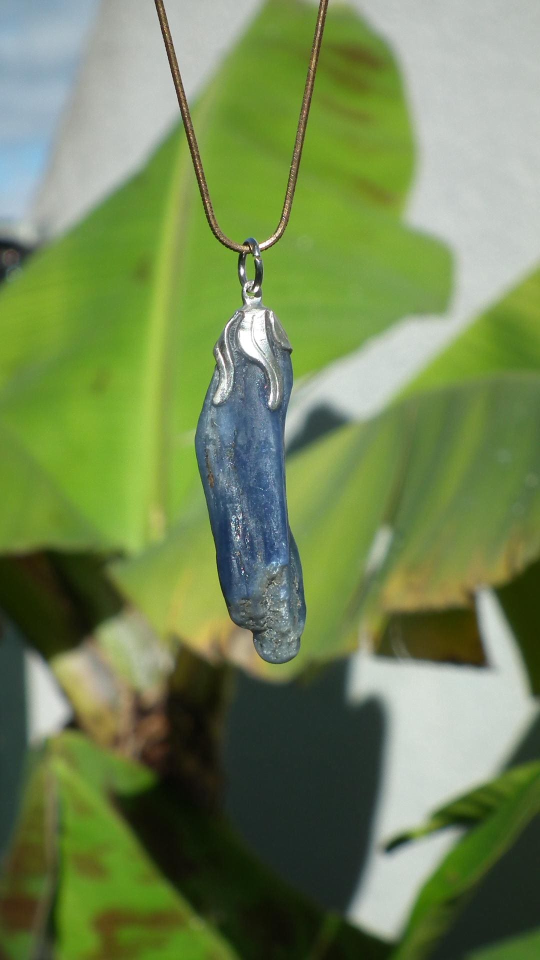 blue kyanite necklace / Polished Blue Kyanite