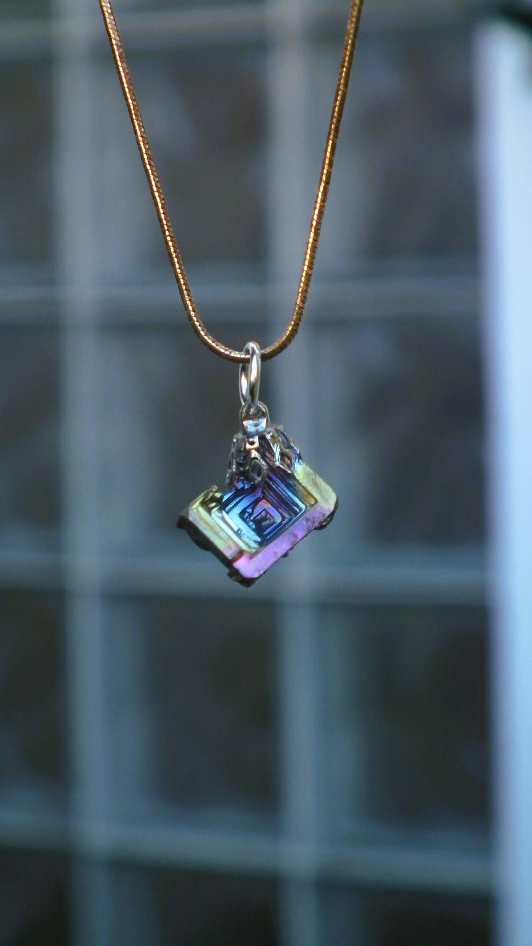 Bismuth crystal pendant