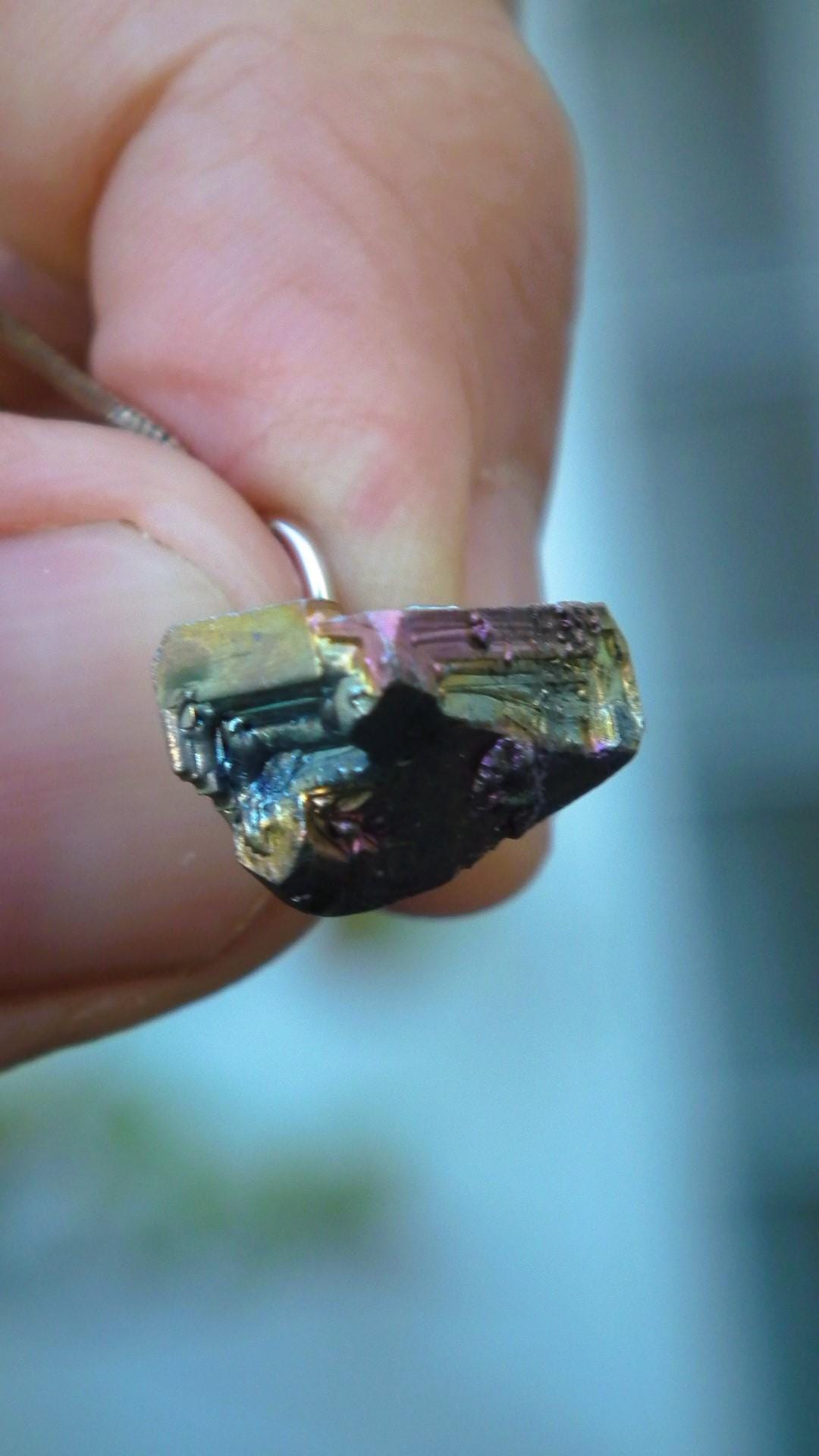 Bismuth crystal pendant