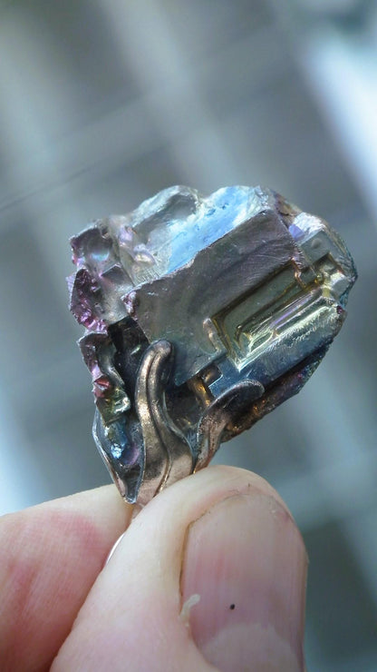 Bismuth pendant with silverplated bail