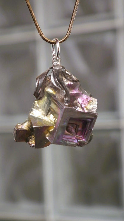 Bismuth necklace / Bismuth crystal / Bismuth jewelry