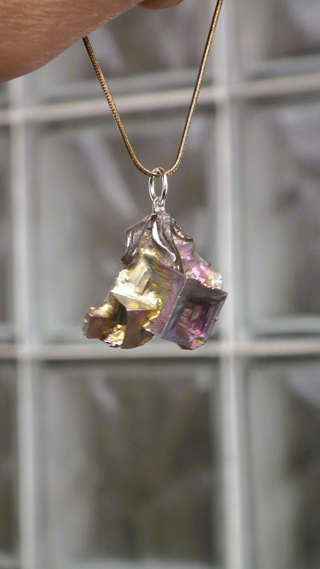 Bismuth necklace / Bismuth crystal / Bismuth jewelry