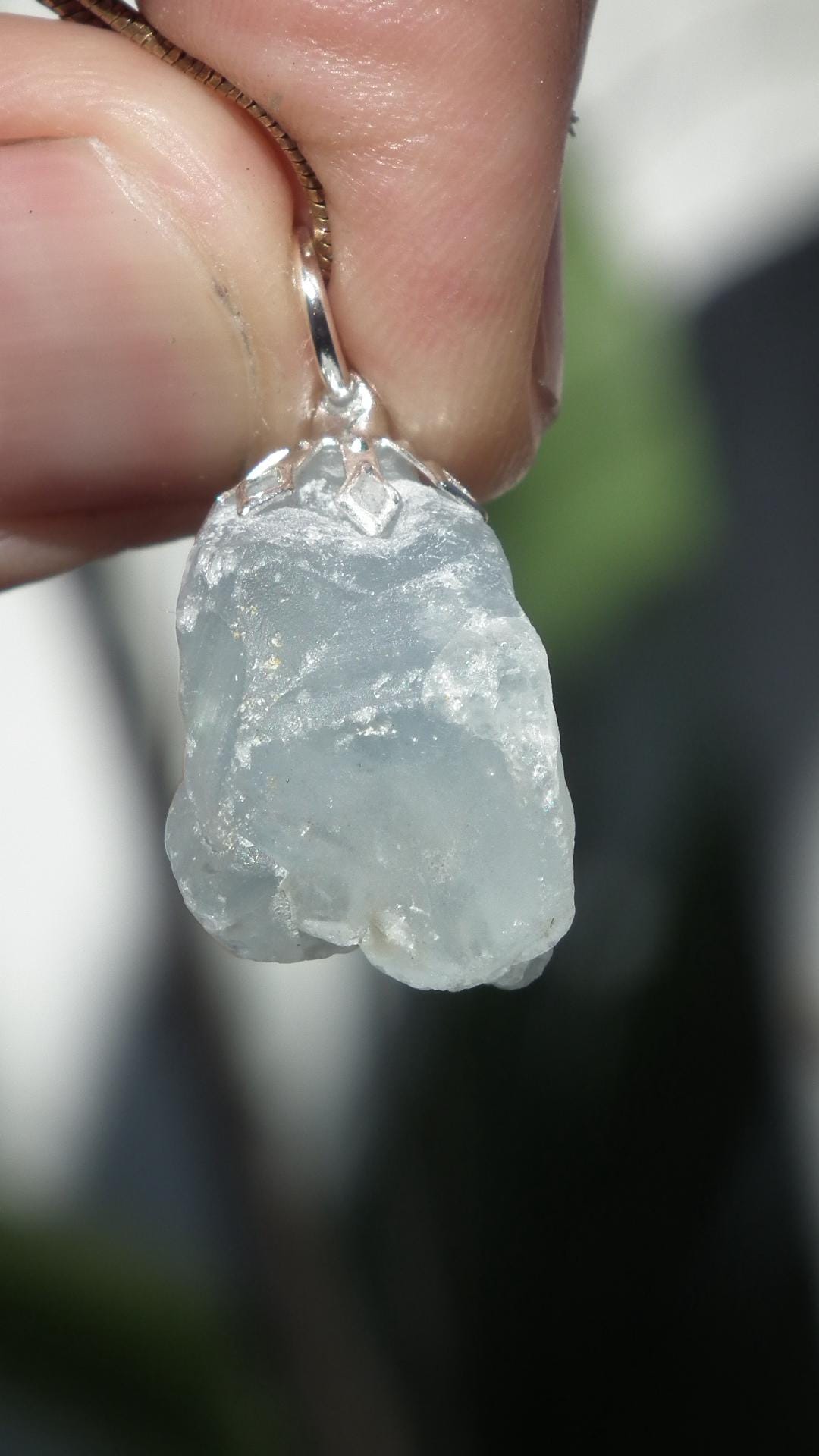 Celestite necklace / Celestite crystal / Blue celestite