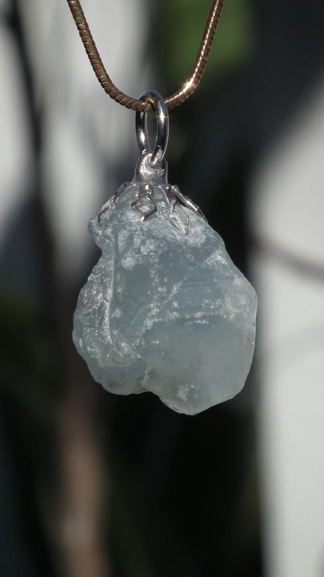 Celestite necklace / Celestite crystal / Blue celestite