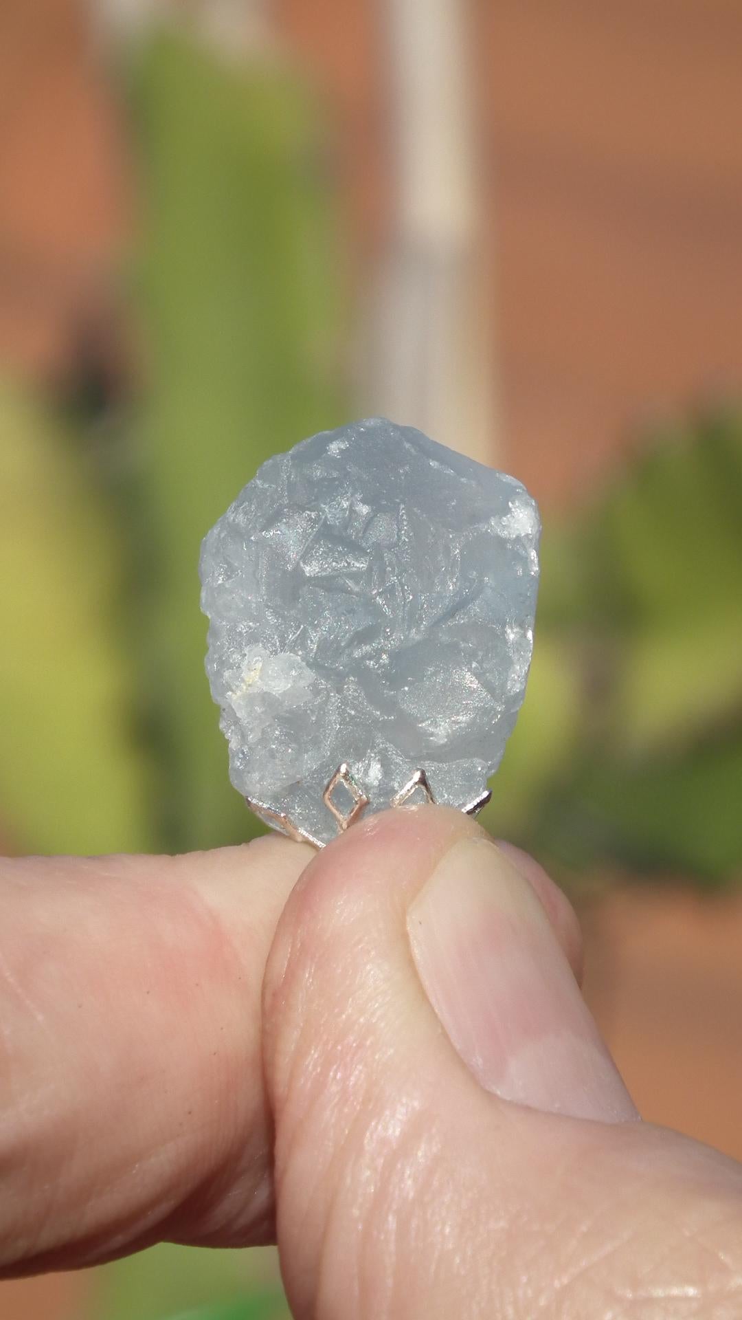 Celestite necklace / Celestite crystal / Blue celestite