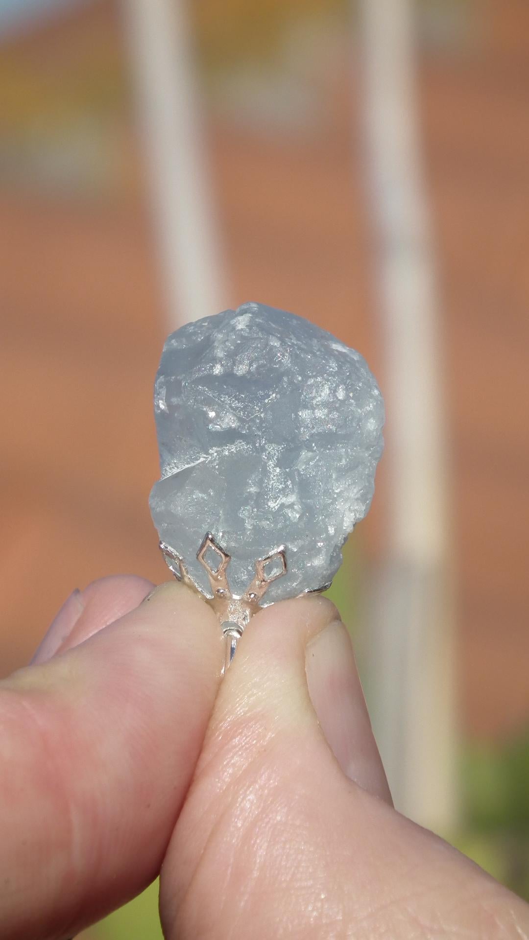 Celestite necklace / Celestite crystal / Blue celestite