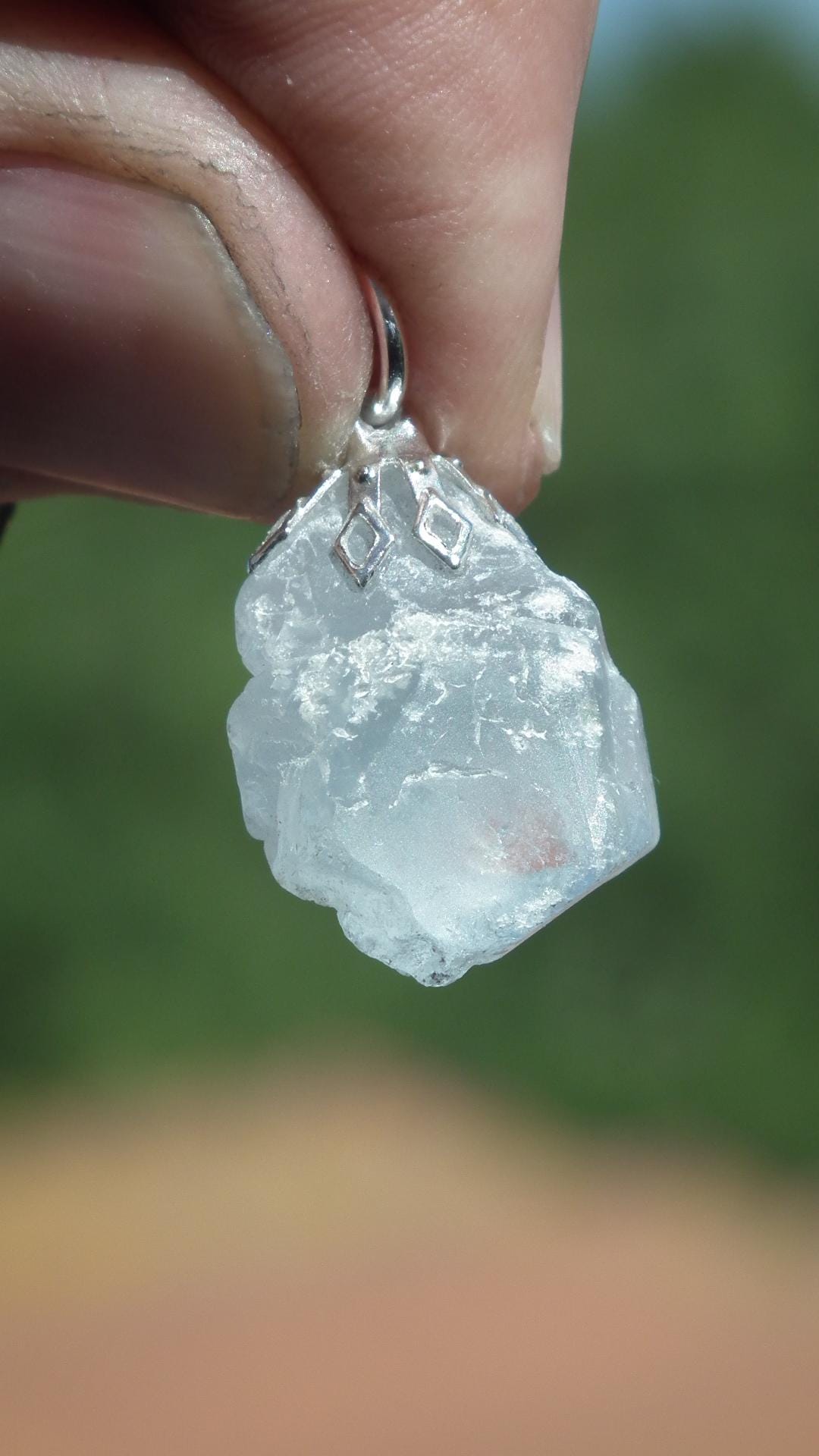 Celestite necklace / Celestite crystal / Blue celestite