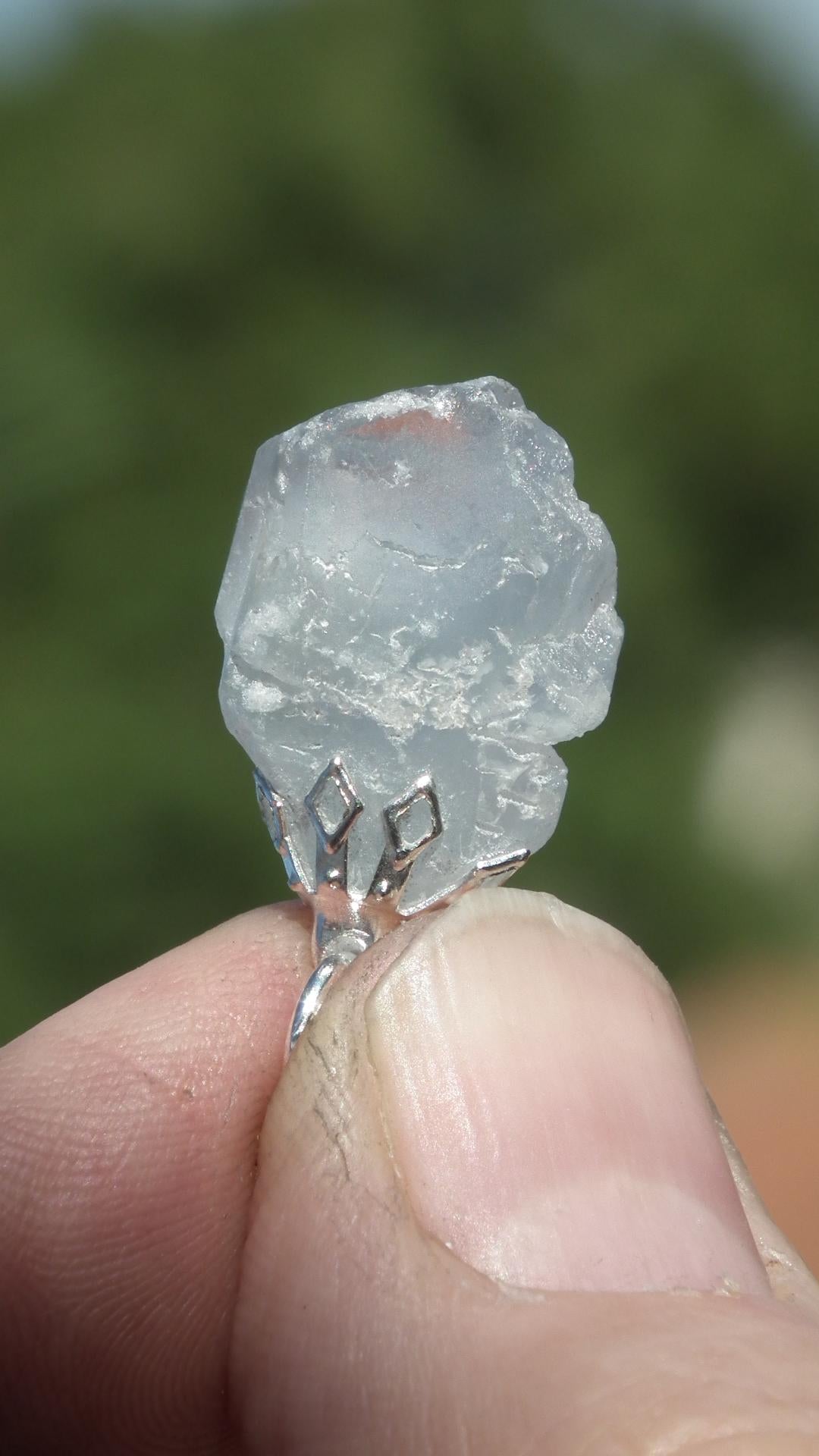 Celestite necklace / Celestite crystal / Blue celestite