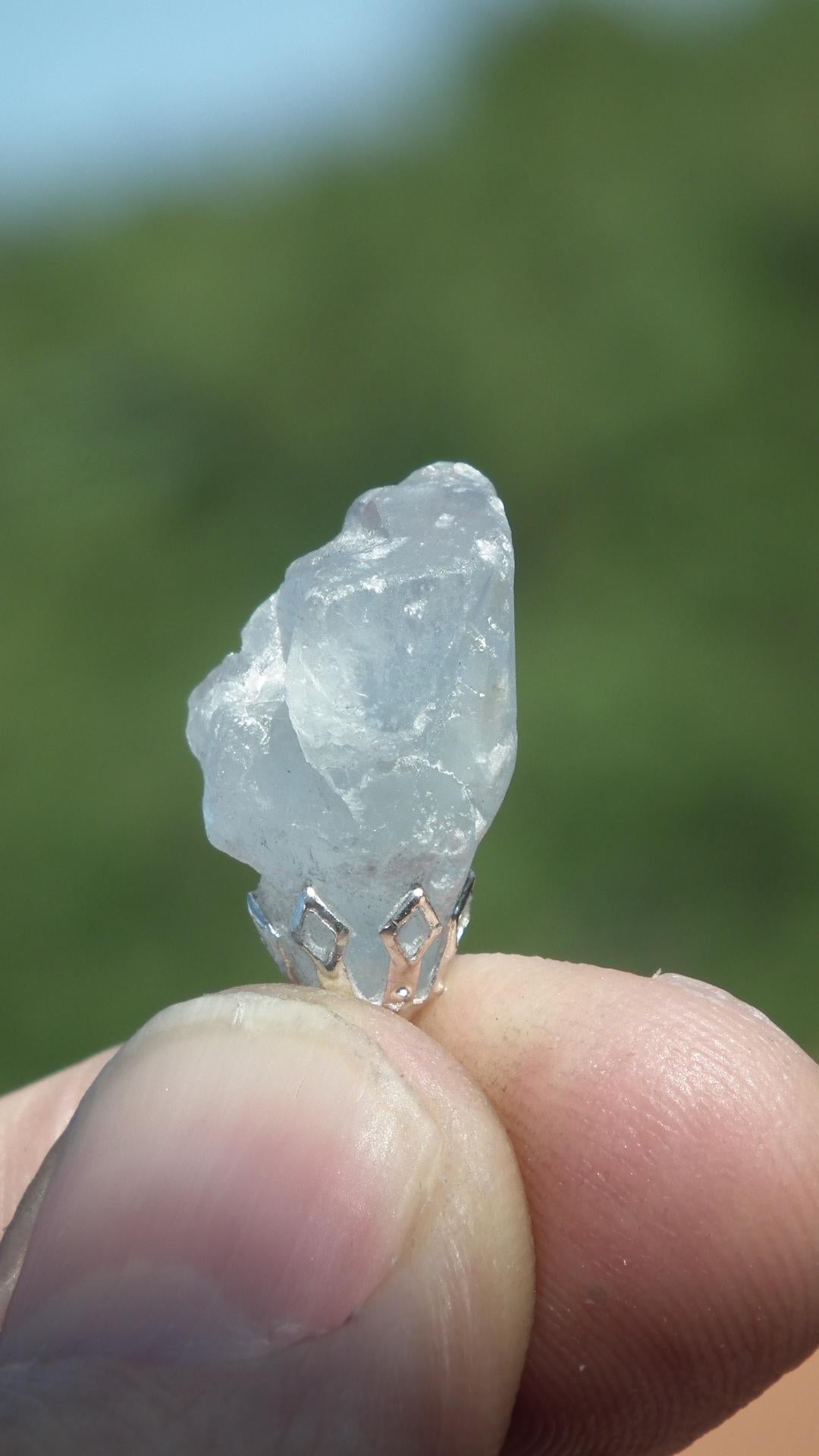 Celestite necklace / Celestite crystal / Blue celestite