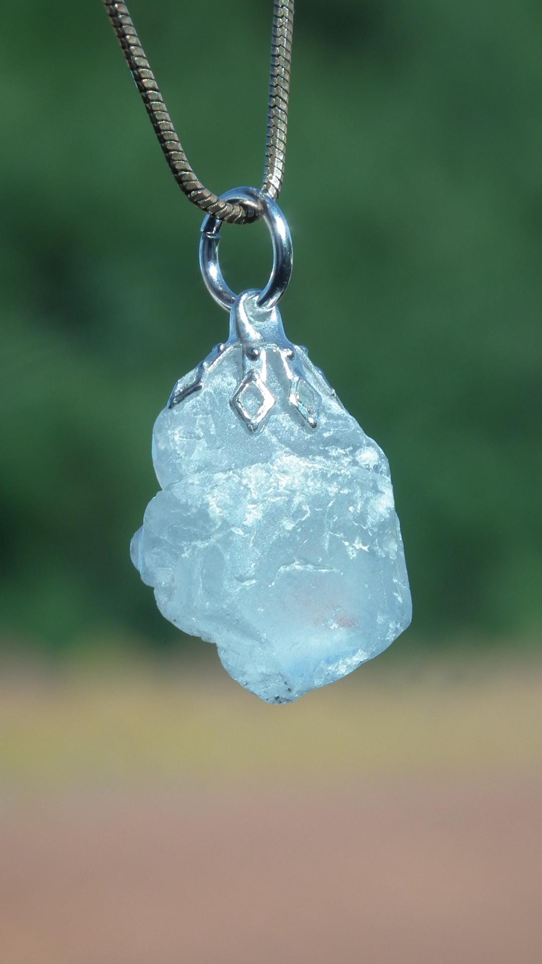 Celestite necklace / Celestite crystal / Blue celestite