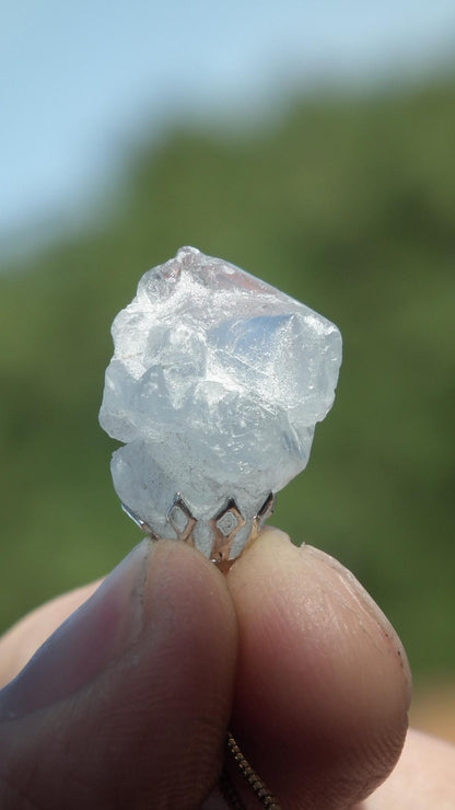 Celestite necklace / Celestite crystal / Blue celestite