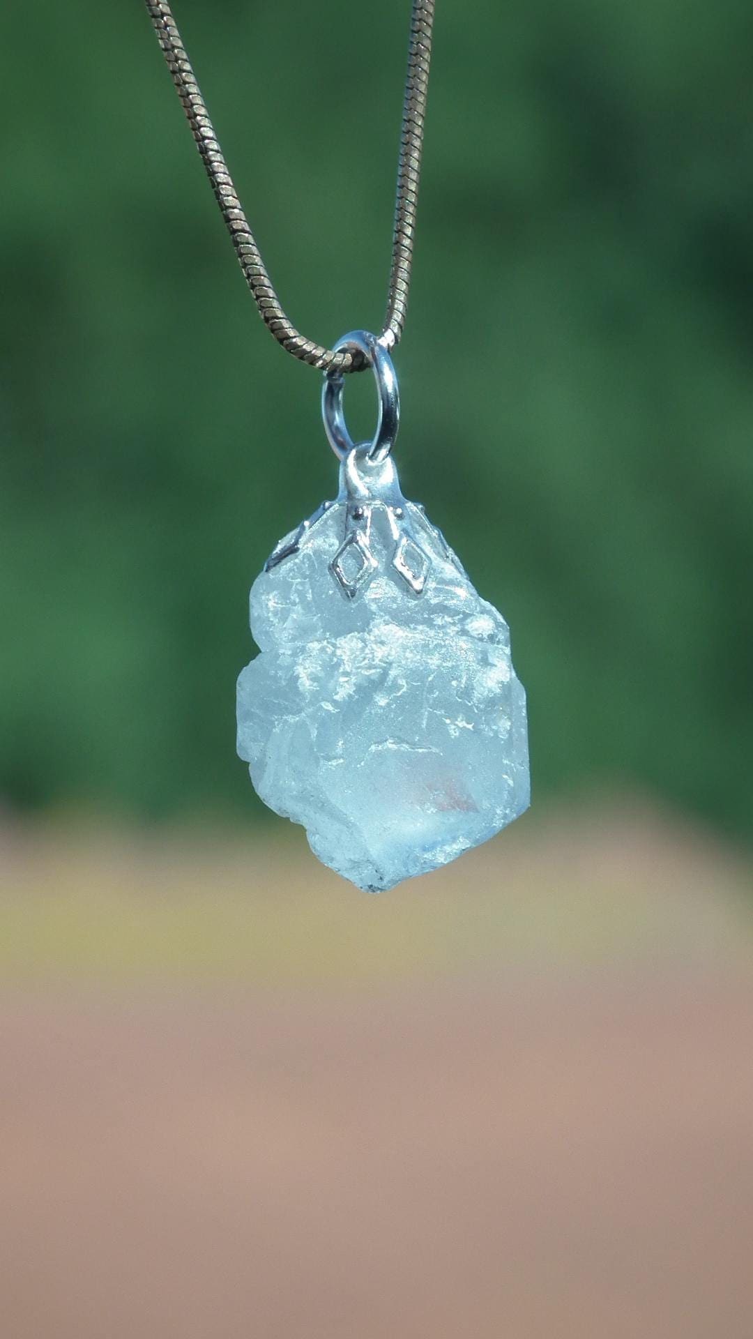 Celestite necklace / Celestite crystal / Blue celestite