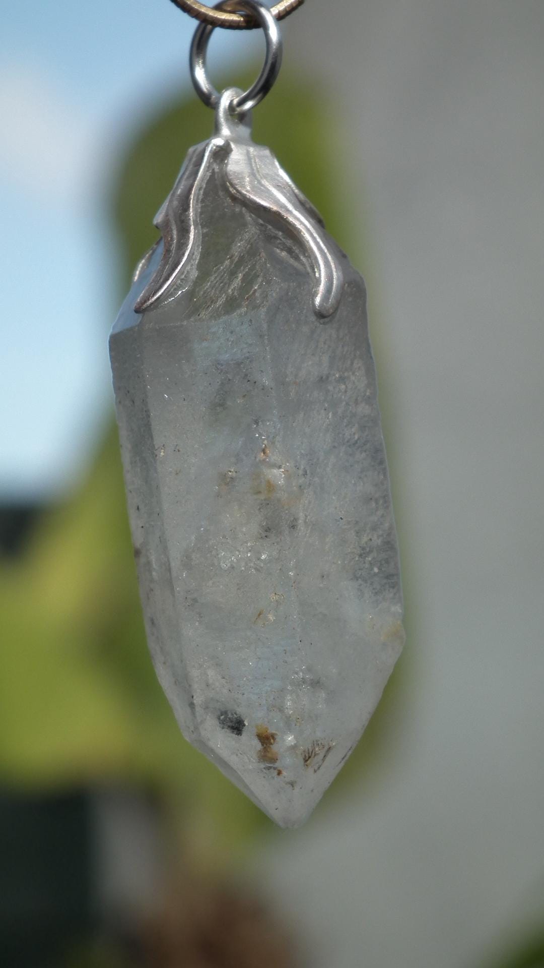 Double terminated Quartz pendant