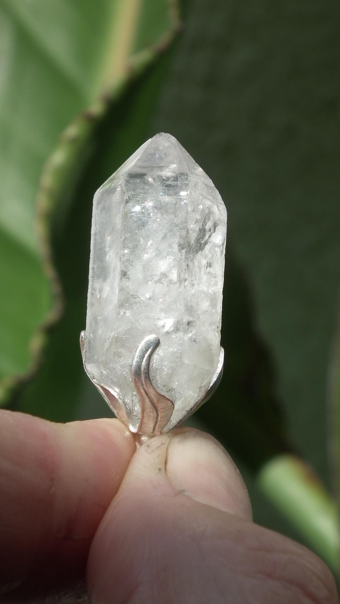 Double terminated Quartz pendant