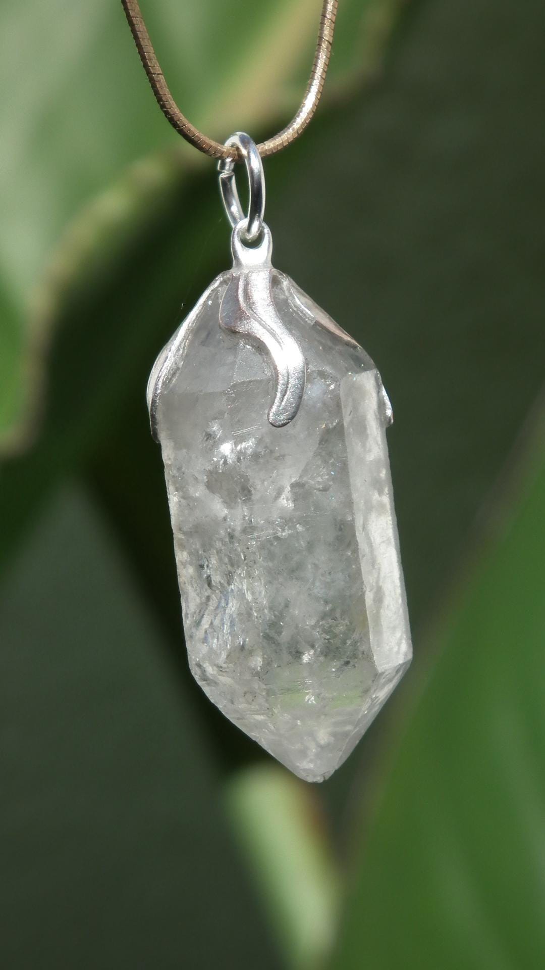 Double terminated Quartz pendant