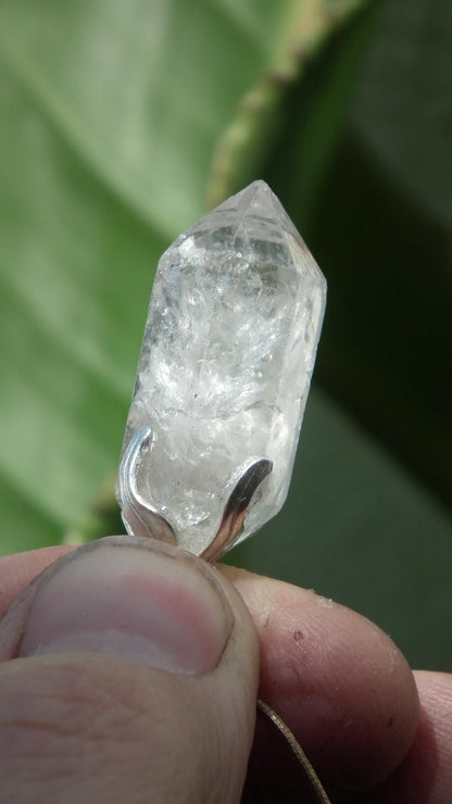 Double terminated Quartz pendant