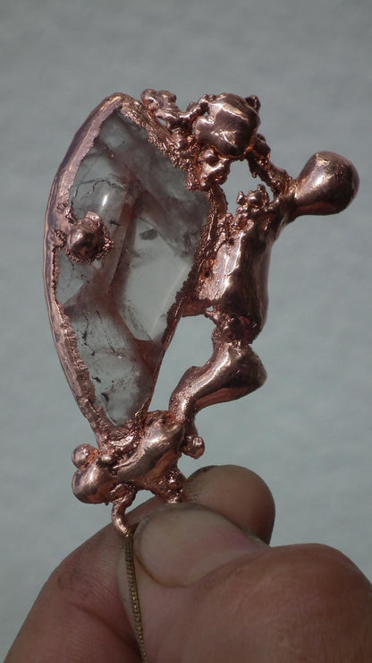 Copper formed Golden Healer Red pendant