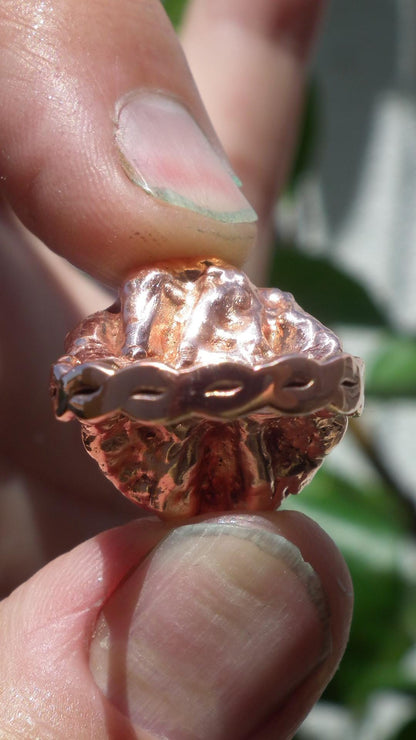 Electroformed Copper Herkimer diamond ring