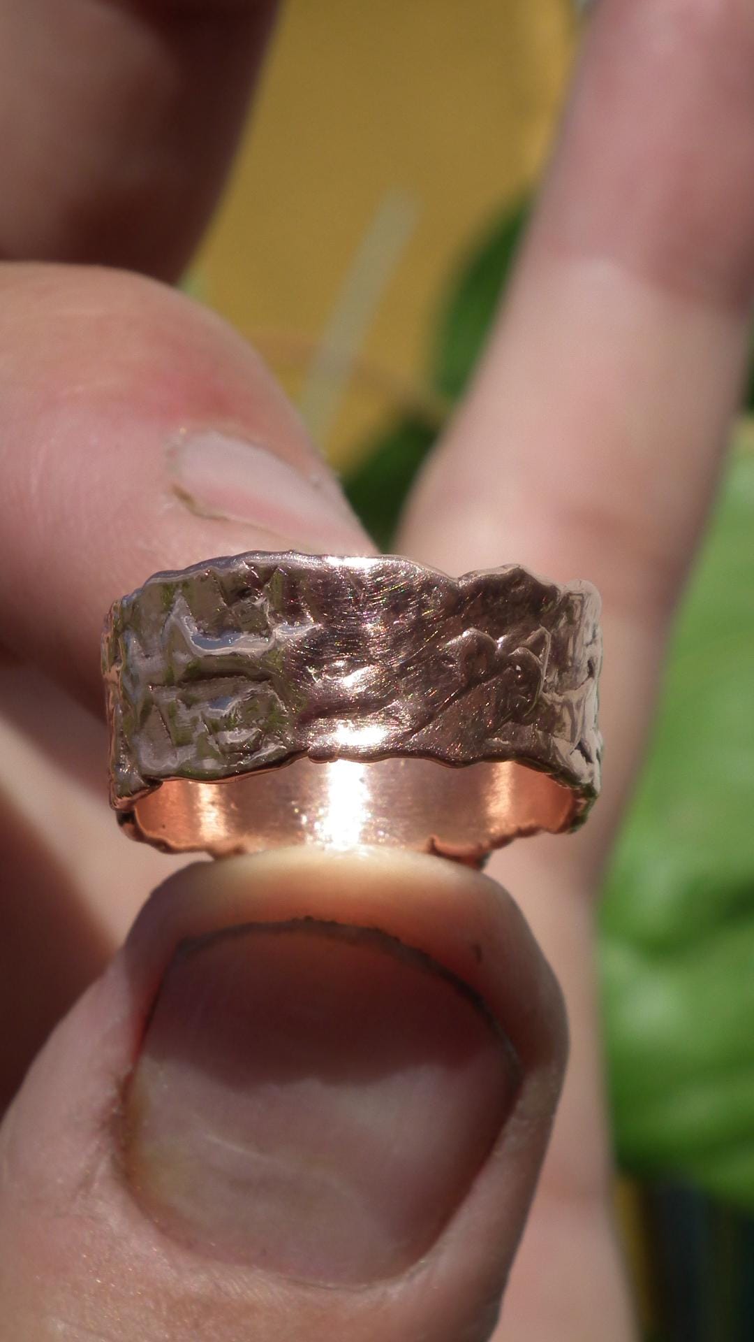 Electroformed Copper Herkimer diamond ring