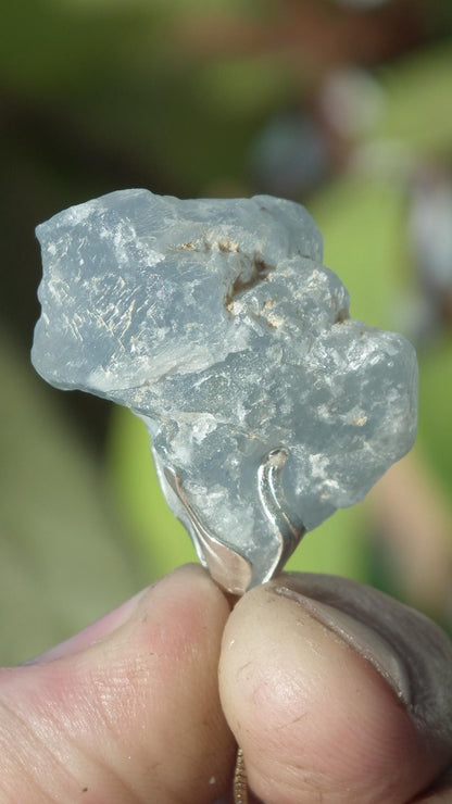 Celestite necklace / Celestite crystal / Blue celestite