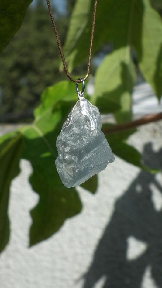 Celestite necklace / Celestite crystal / Blue celestite