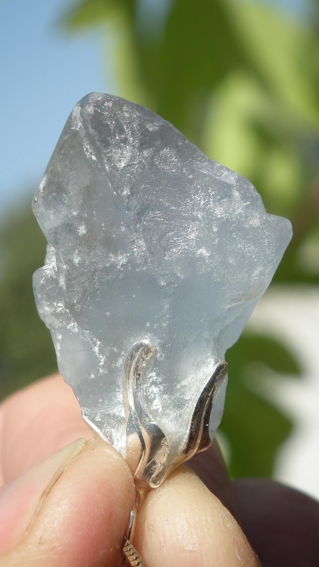Celestite necklace / Celestite crystal / Blue celestite
