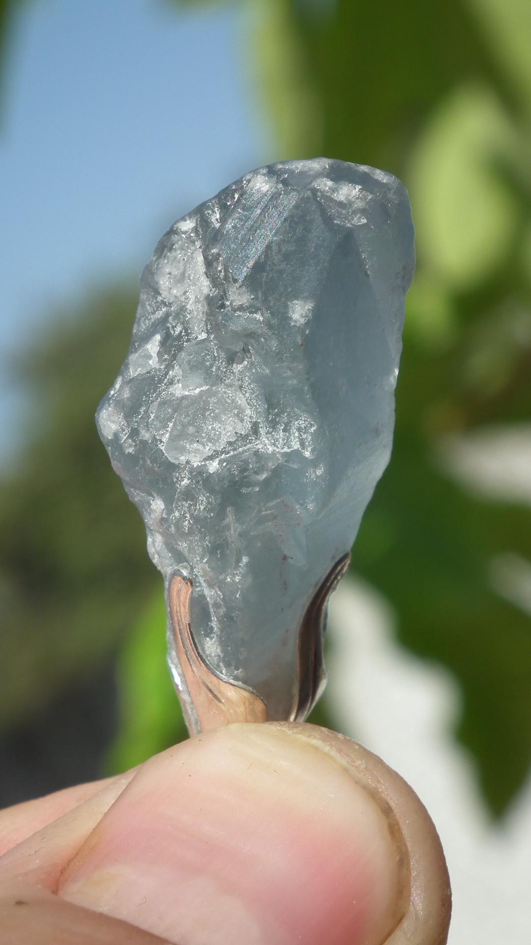 Celestite necklace / Celestite crystal / Blue celestite