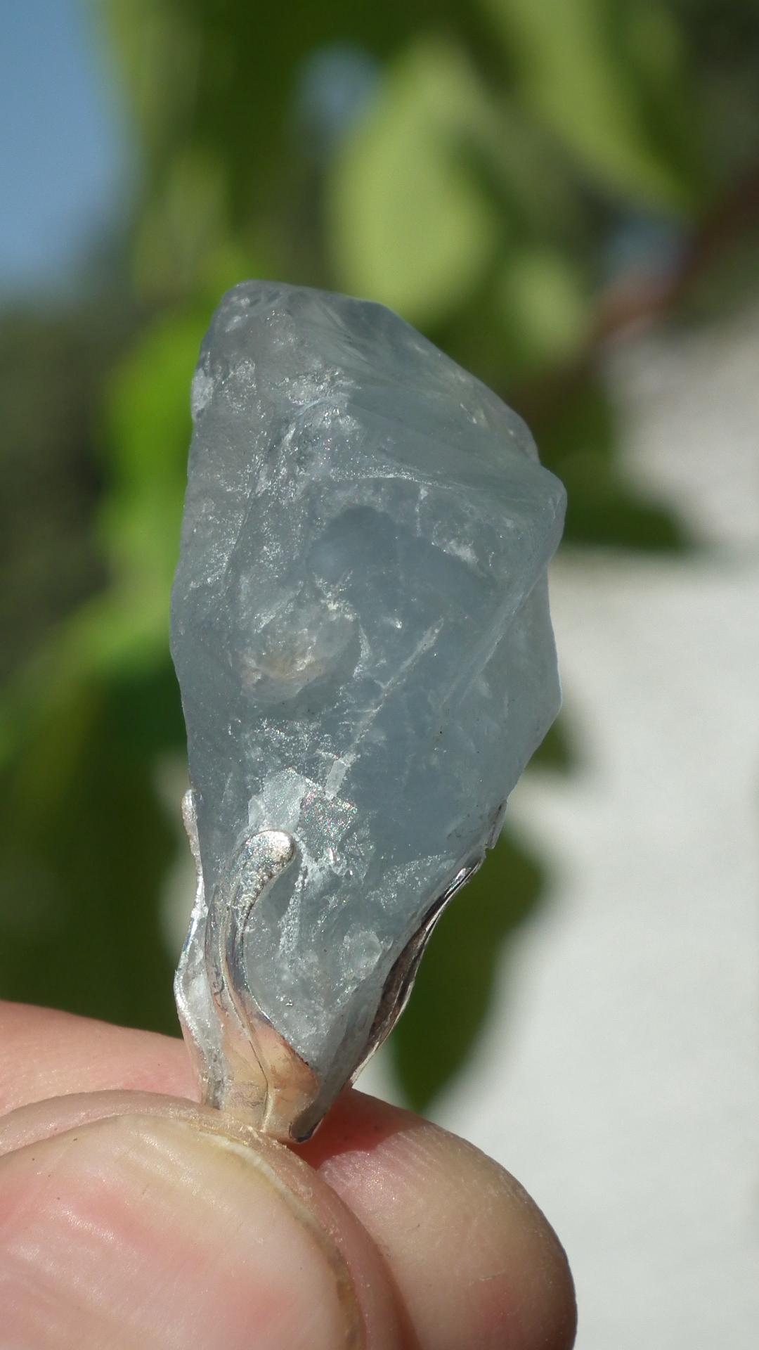 Celestite necklace / Celestite crystal / Blue celestite