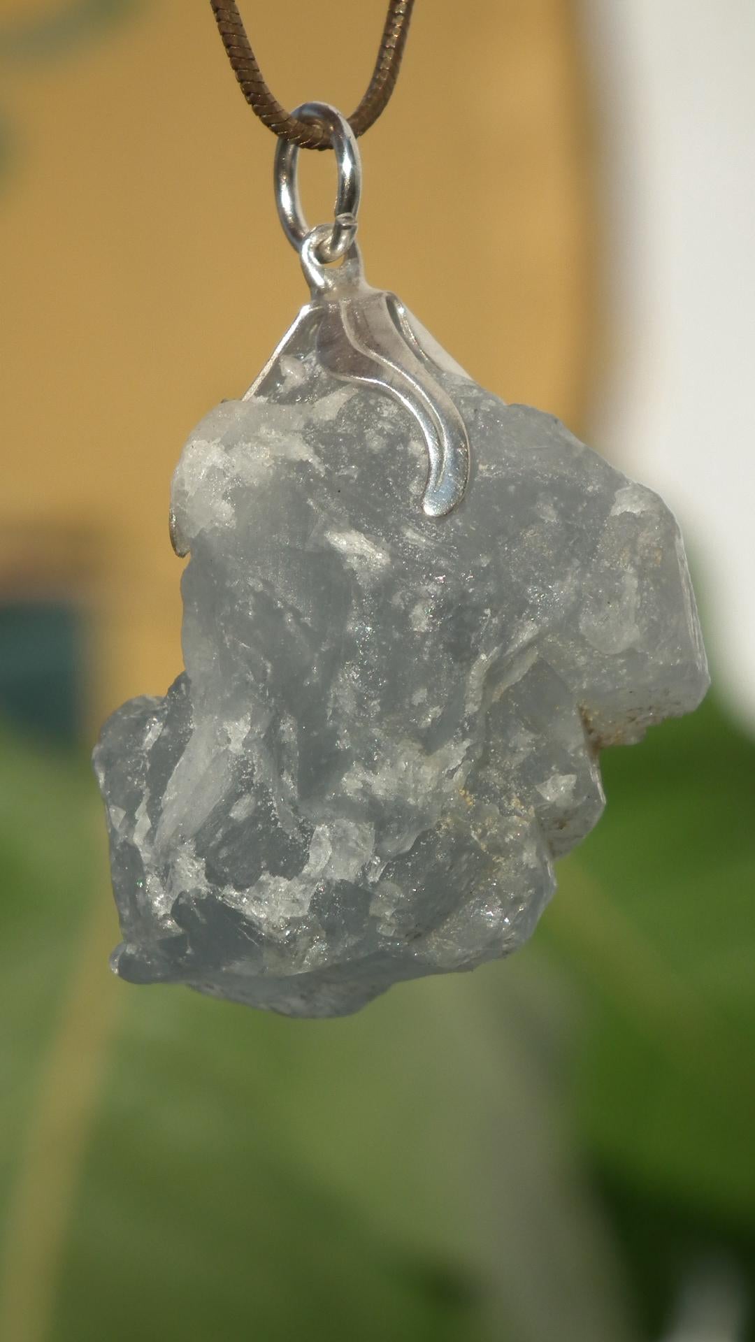 Celestite necklace / Celestite crystal / Blue celestite