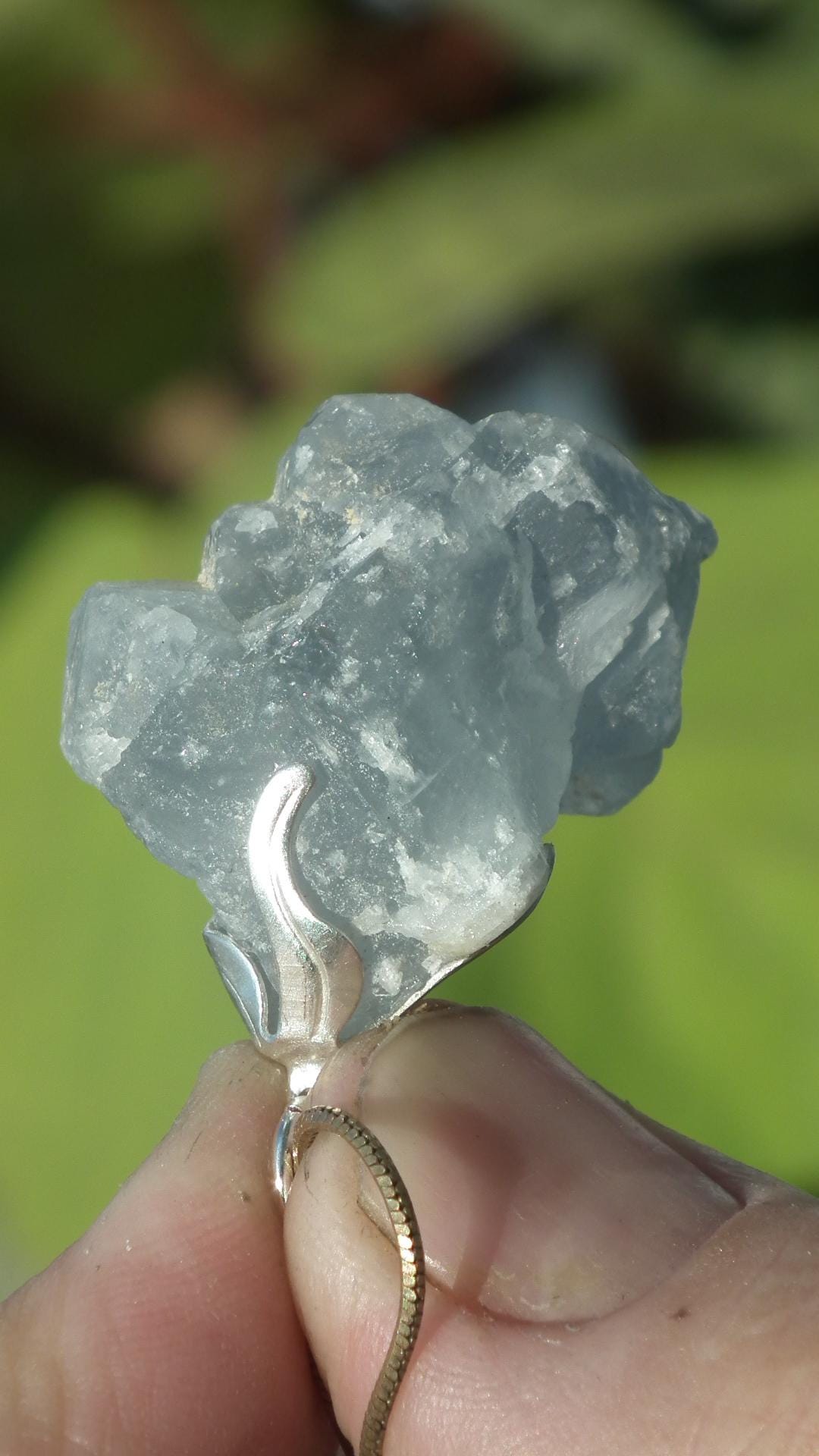 Celestite necklace / Celestite crystal / Blue celestite