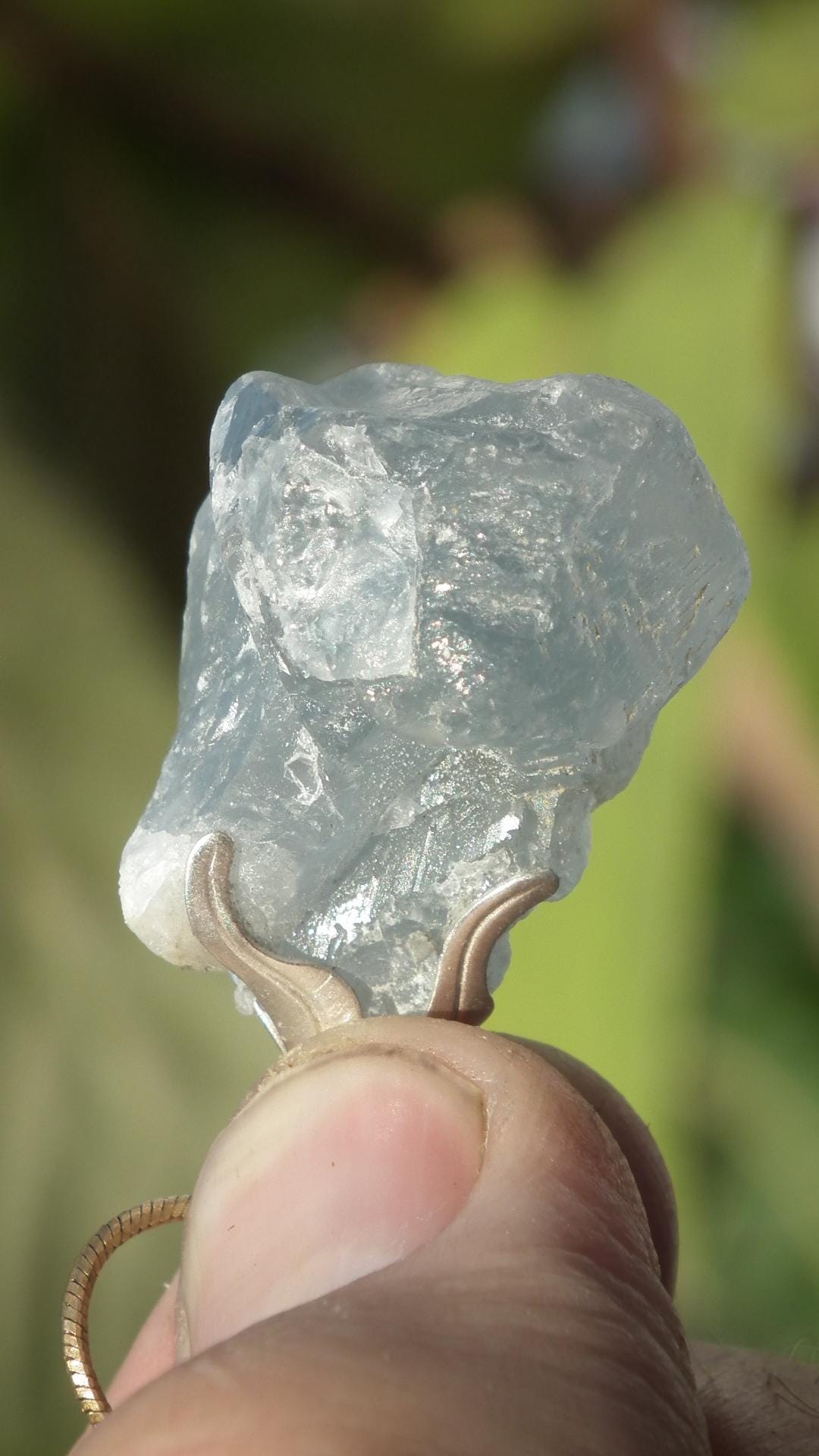 Celestite necklace / Celestite crystal / Blue celestite