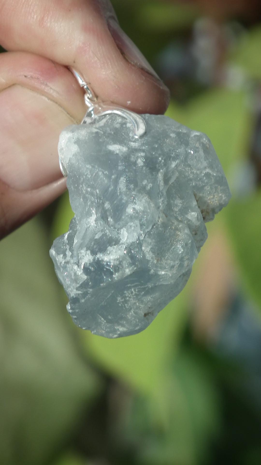 Celestite necklace / Celestite crystal / Blue celestite