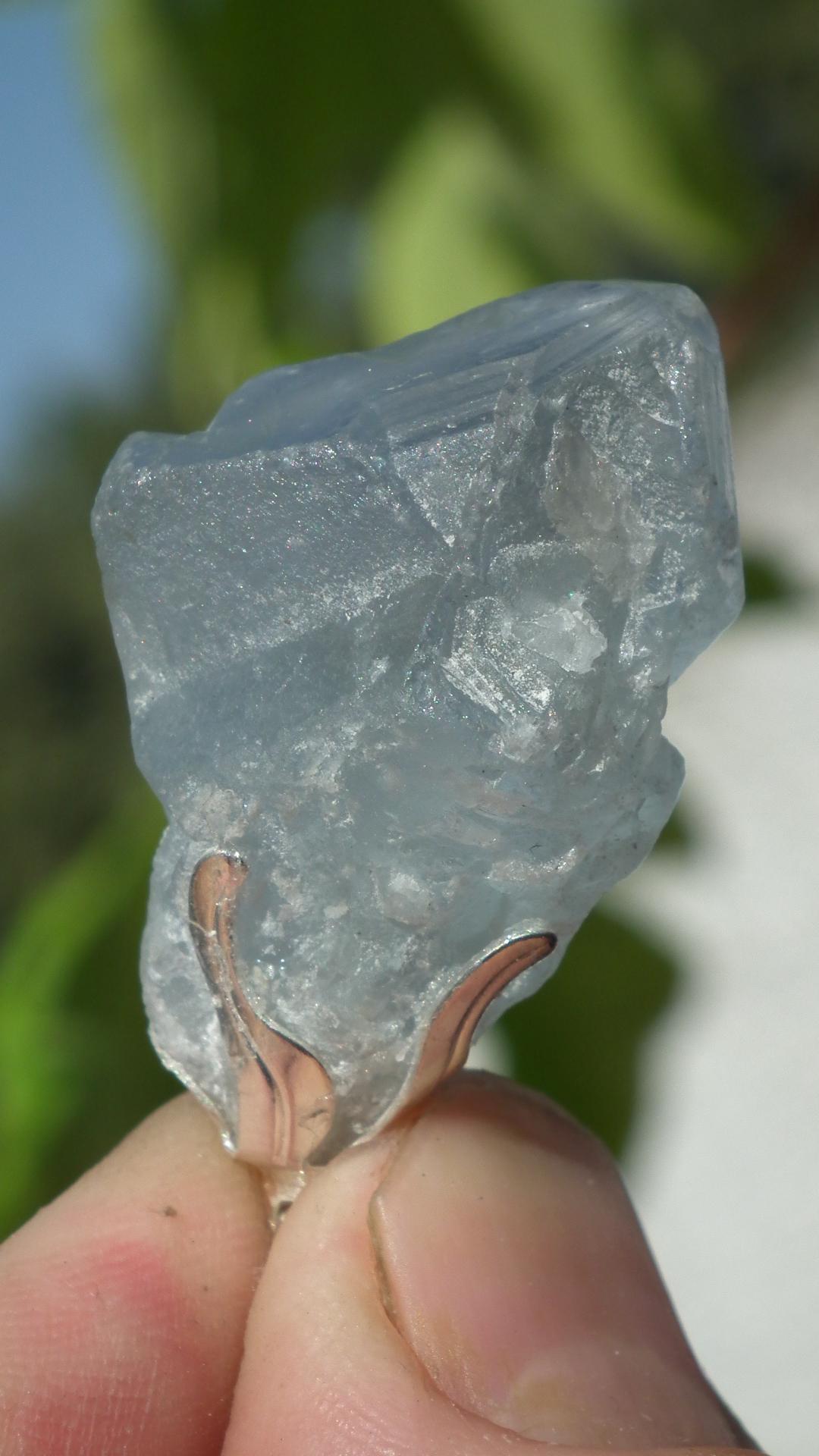 Celestite necklace / Celestite crystal / Blue celestite