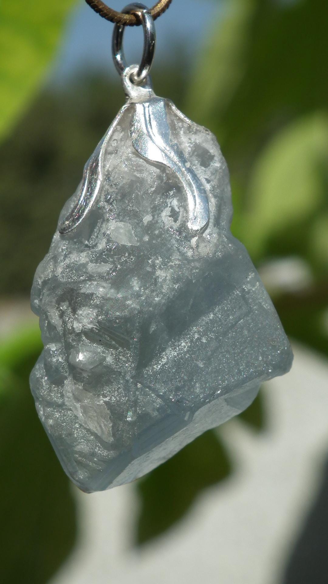 Celestite necklace / Celestite crystal / Blue celestite