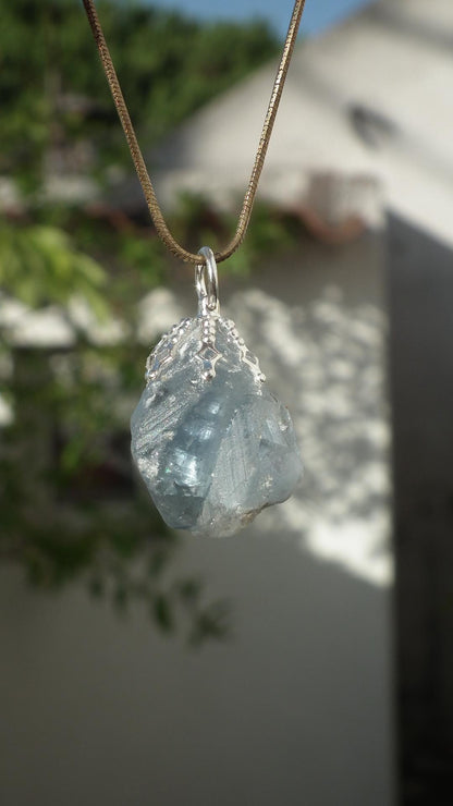 Celestite necklace / Celestite crystal / Blue celestite